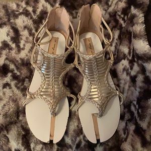 Gladiator Sandals, Size 9 wide, Gold